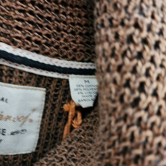 Weatherproof Vintage Shaker Toggle Shawl Collar Sweater in Brown Sugar - Picture 10 of 12